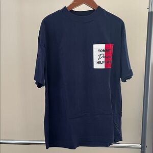 Tommy Hilfiger Dark Blue Tee Embroidered Thick